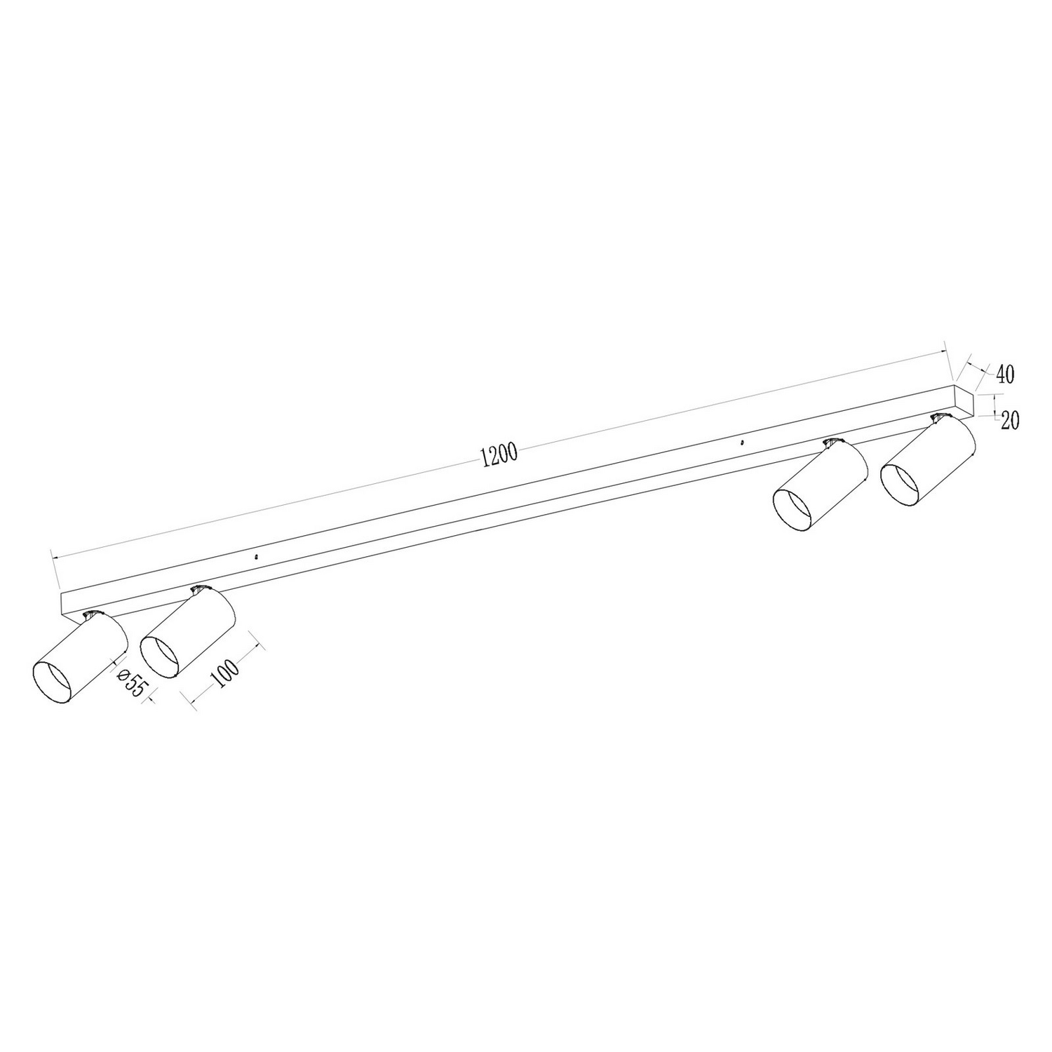 B-Ware Milagro Hero Deckenspot Deckenstrahler Spotlampe Weiß 4 Flg 120 Cm Metall Gu10