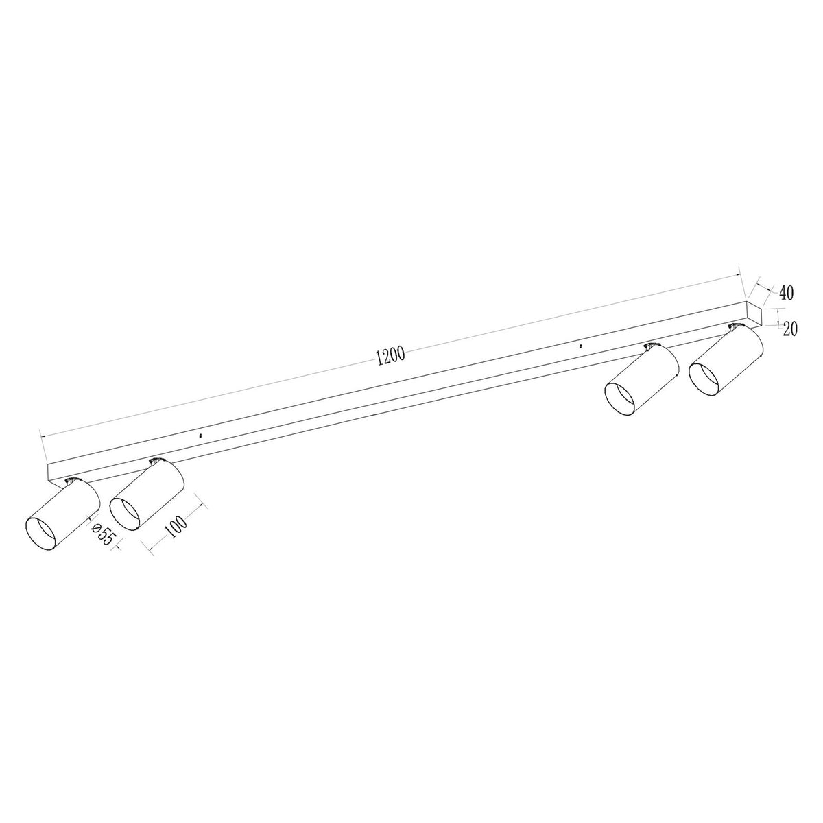 Milagro Hero Deckenspot Deckenstrahler Spotlampe weiß 4-flg 120 cm Metall GU10 - 5902693714828