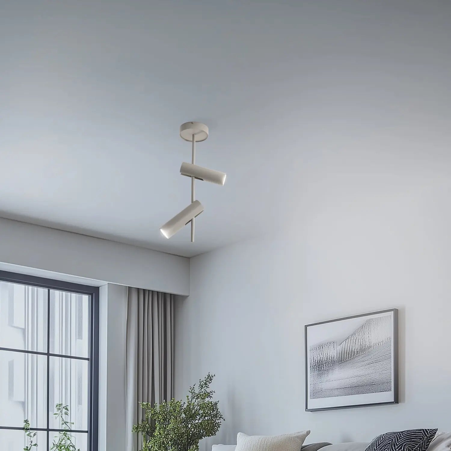 B-Ware Deckenspot Leda Deckenleuchte Spot Taupe Stahl 2 Flammig 55 Cm Gu10 Led Lampe - 5902846810568