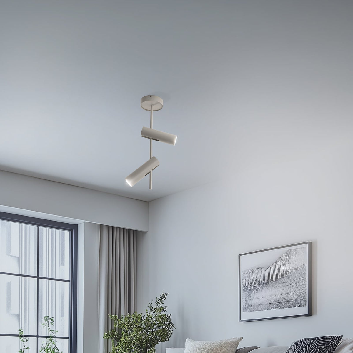 Deckenspot Leda Deckenleuchte Spot taupe Stahl 2-flammig 55 cm GU10 LED Lampe - 5902846810568