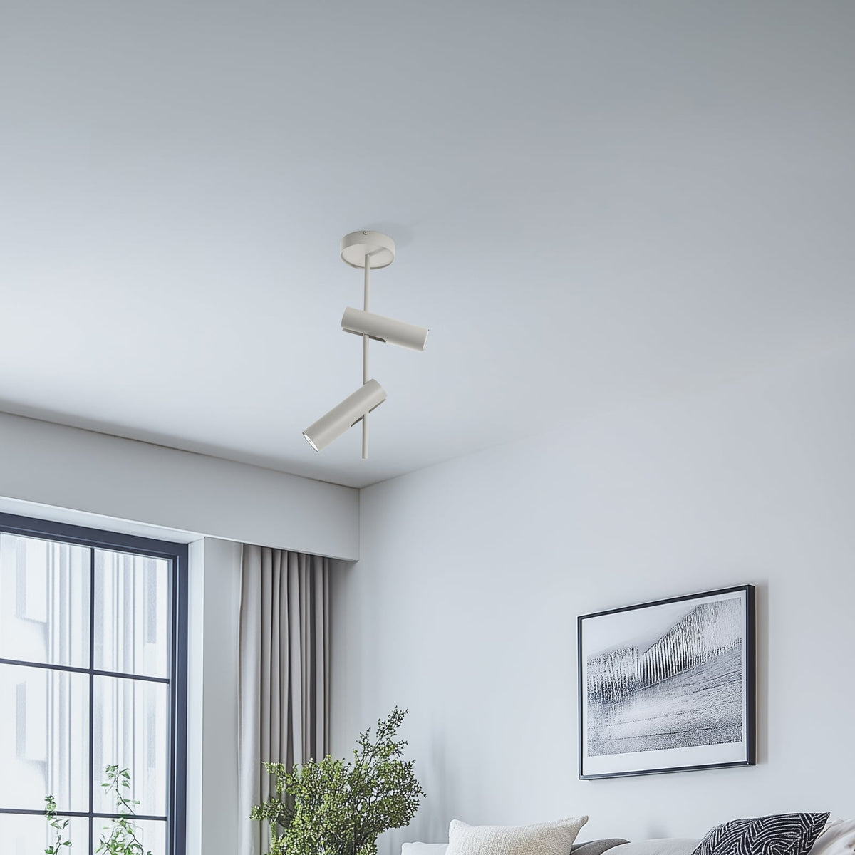 Deckenspot Leda Deckenleuchte Spot taupe Stahl 2-flammig 55 cm GU10 LED Lampe - 5902846810568