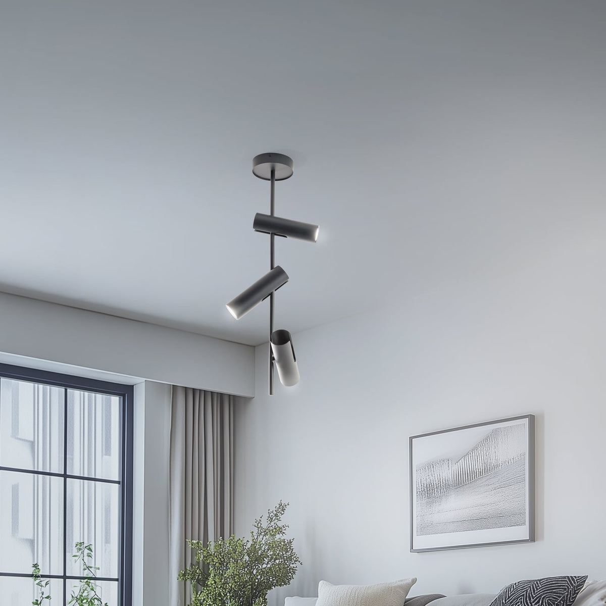 Leda Deckenspot Deckenstrahler Lampe Leuchte anthrazit Stahl dreiflammig 76 cm - 5902846810629