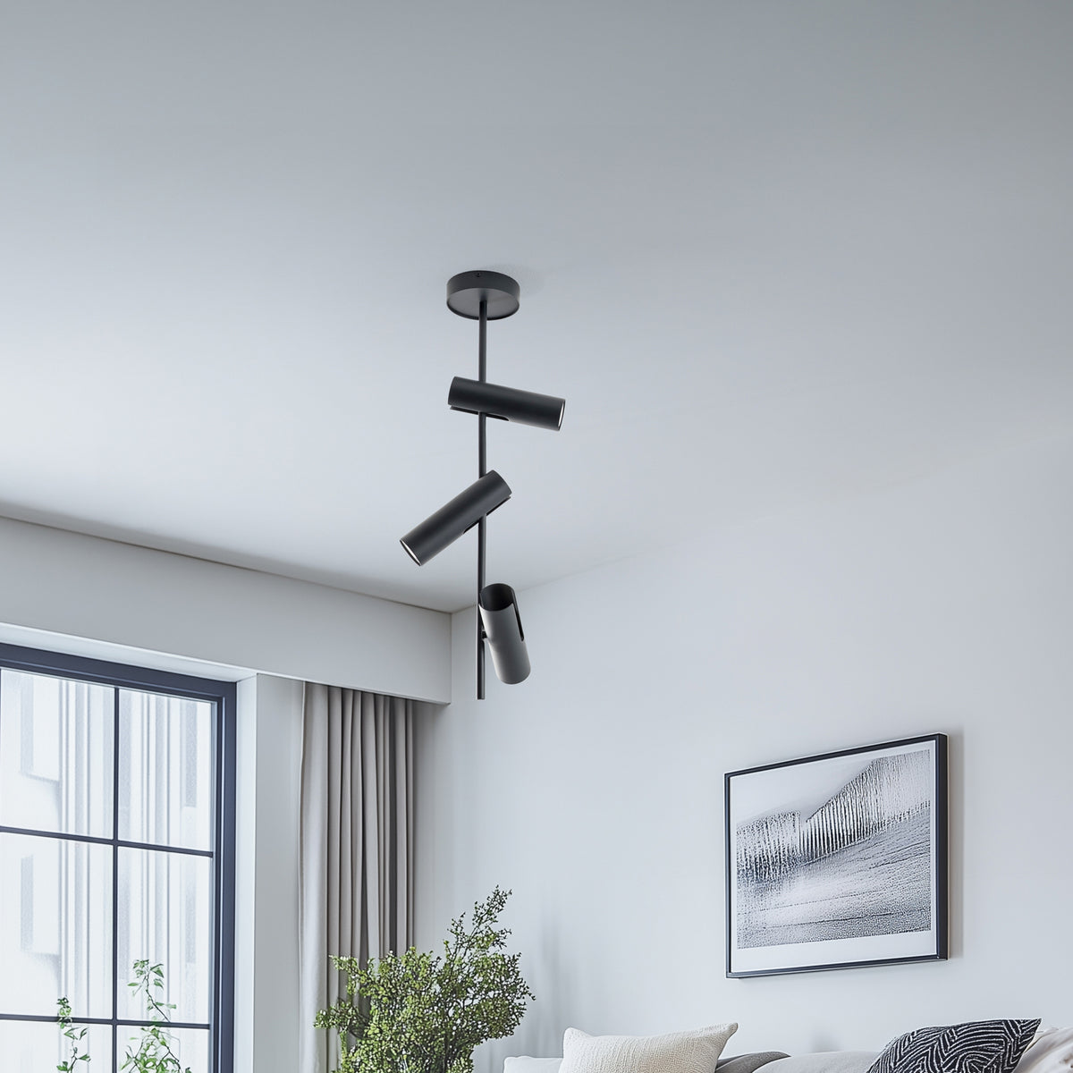 Leda Deckenspot Deckenstrahler Lampe Leuchte anthrazit Stahl dreiflammig 76 cm - 5902846810629