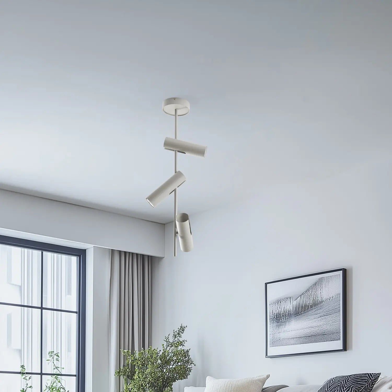 B-Ware Sigma Deckenspot Leda 3 Strahler Lampe Taupe Stahl Gu10 3 Flammig Höhe 76 Cm 104 - 5902846810605