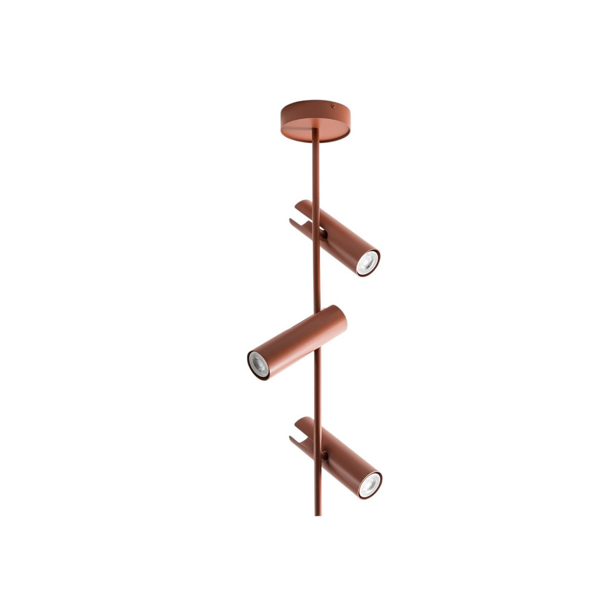 Leda Deckenspot Spot Leuchte ziegelrot 3-flammig Stahl Höhe 76 cm364 - 5902846810599
