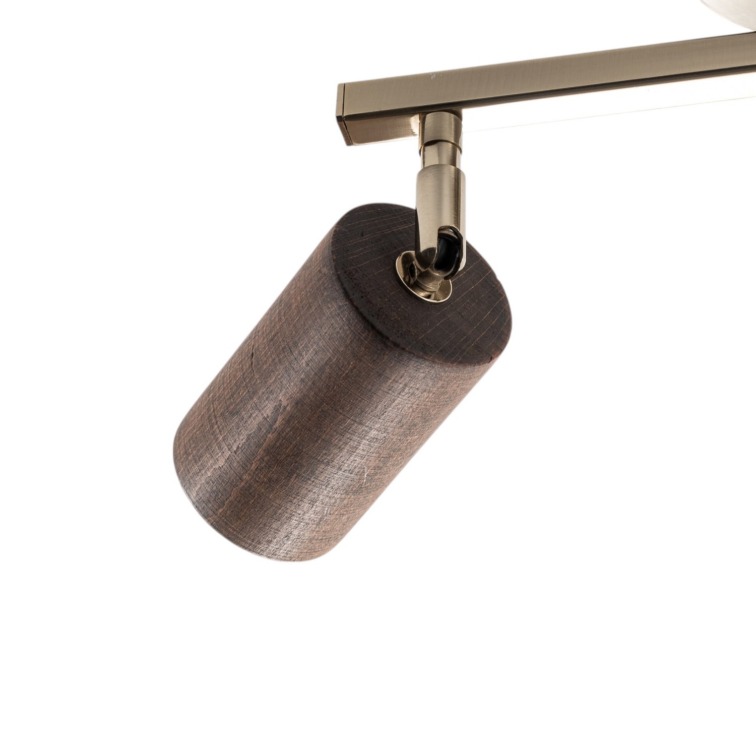 B-Ware Lucea Legno Deckenspot Leuchte Deckenleuchte Braun Messing 2 Flg Holz 23 Cm