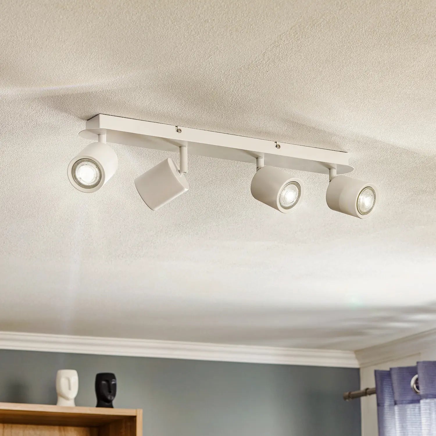B-Ware Modo Deckenspot Strahler Deckenlampe Leuchte Edelstahl Kunststoff Weiß 4 Flg - 5907565914276