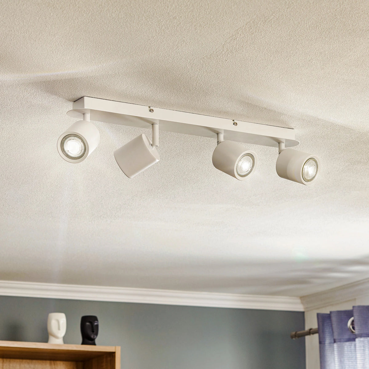 Modo Deckenspot Strahler Deckenlampe Leuchte Edelstahl Kunststoff Weiß 4-flg - 5907565914276