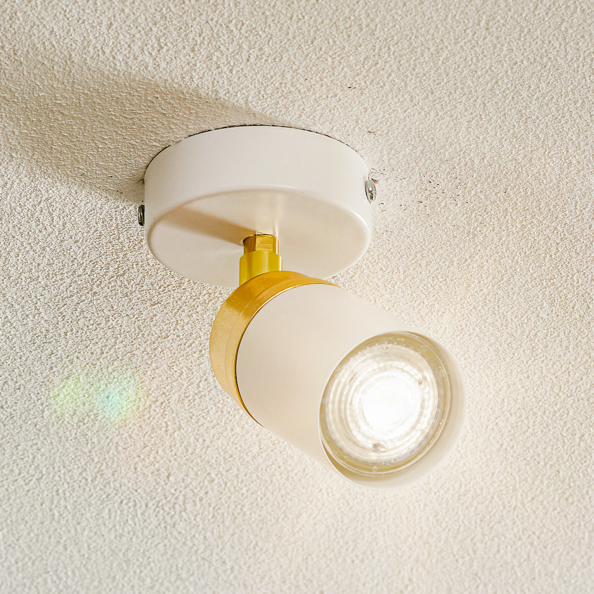 Reno Deckenspot Deckenstrahler Spot Lampe Leuchte weiß gold einflammig - 5907565951547