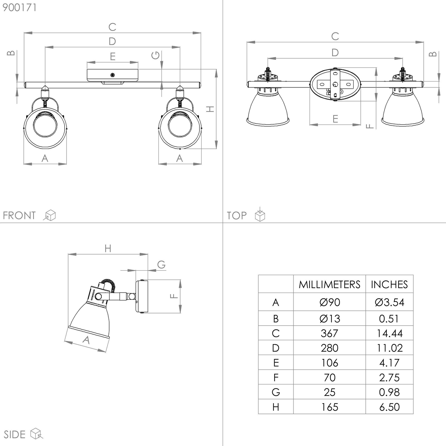 B-Ware Eglo Deckenspot Seras Deckenlampe Hängeleuchte Lampe Messing Gold 2 Flammig - 9008606235650