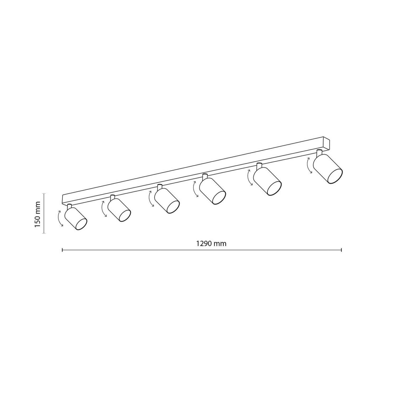 B-Ware Tk Lighting Deckenspot Top Justierbar Braun Sechsflammig Linear Deckenlampe G420