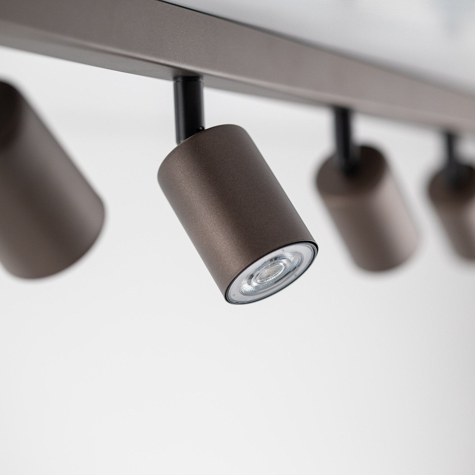 Top Deckenspot Lampe GU10 braun achtflammig linear justierbar Leuchte Spot - 5901780561840