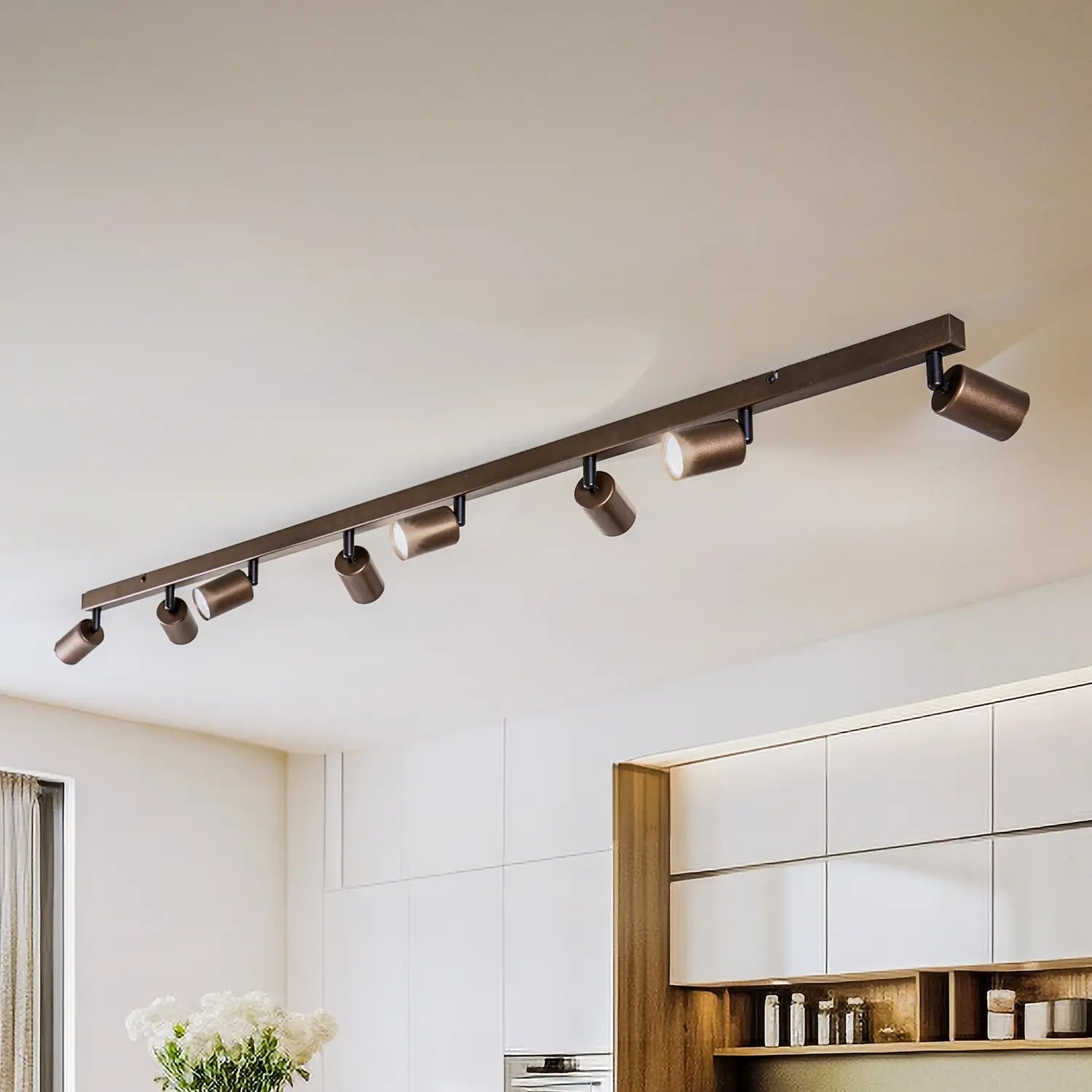 B-Ware Tk Lighting Top Deckenspot Lampe Gu10 Led Braun 8 Flammig Linear Siehe Text - 5901780561840