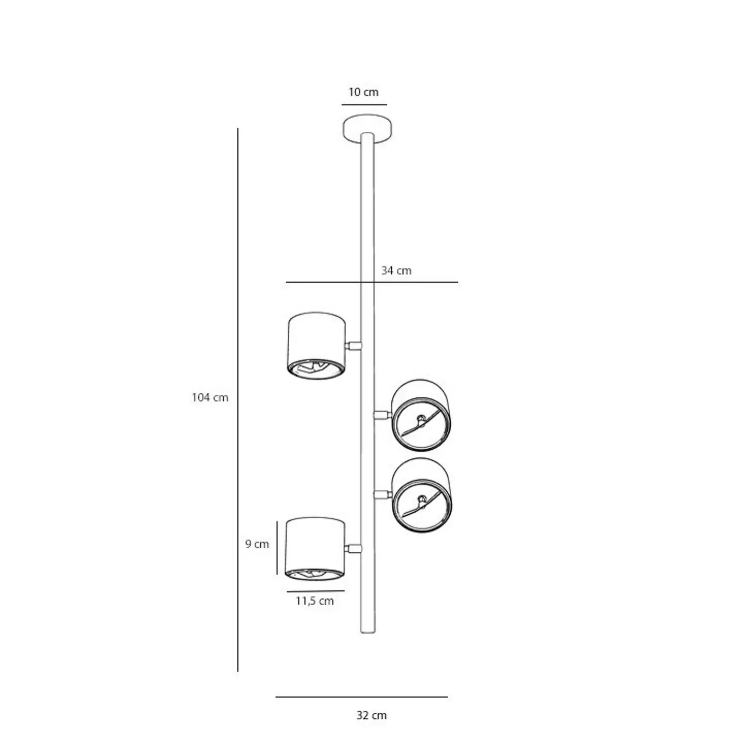 B-Ware Aldex Deckenstrahler 4 Flammig Schwarz Deckenlampe Deckenleuchte Lampe Spot - 5904798654634