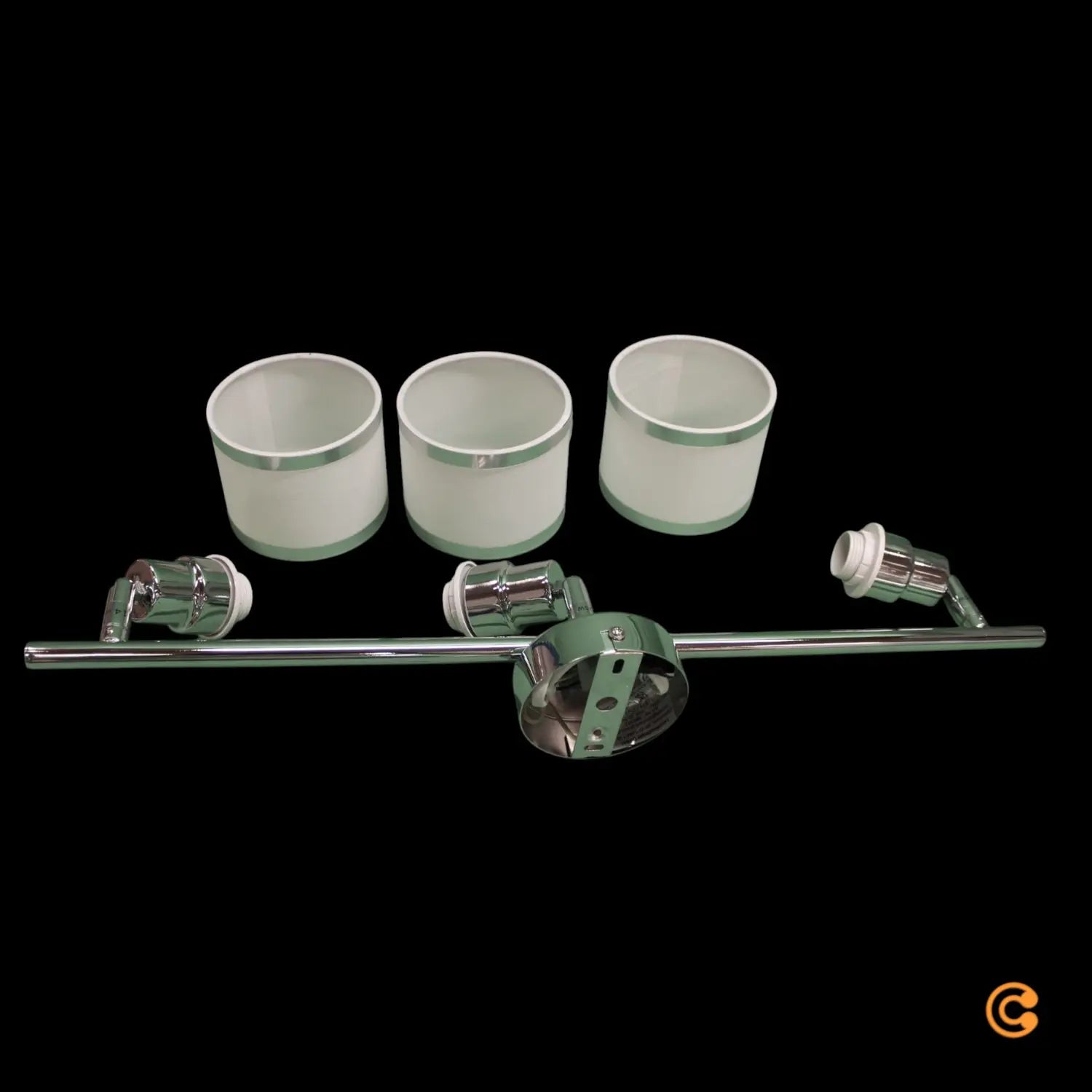 B-Ware Just Light Deckenstrahler Spot Lampe Accor Chrom Weiß Kunststoff Textil Drehbar - 4043689993832