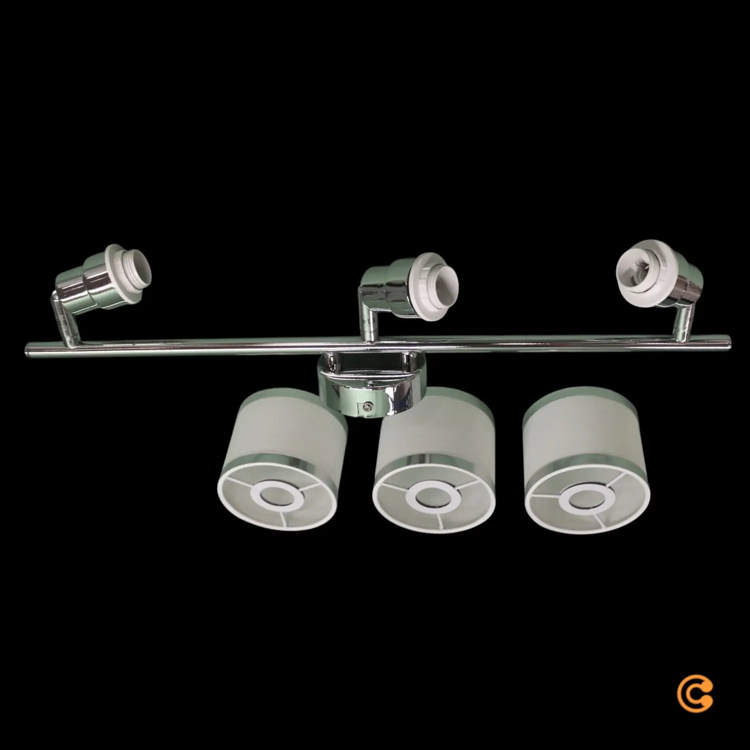 B-Ware Just Light Deckenstrahler Spot Lampe Accor Chrom Weiß Kunststoff Textil Drehbar - 4043689993832