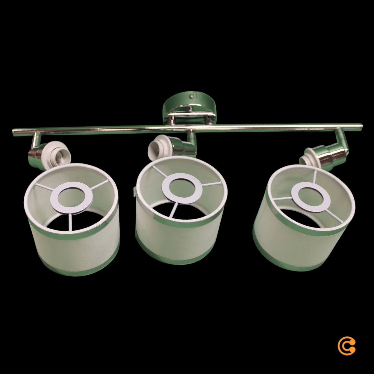 JUST LIGHT Deckenstrahler Spot Lampe Accor chrom weiß Kunststoff Textil drehbar - 4043689993832