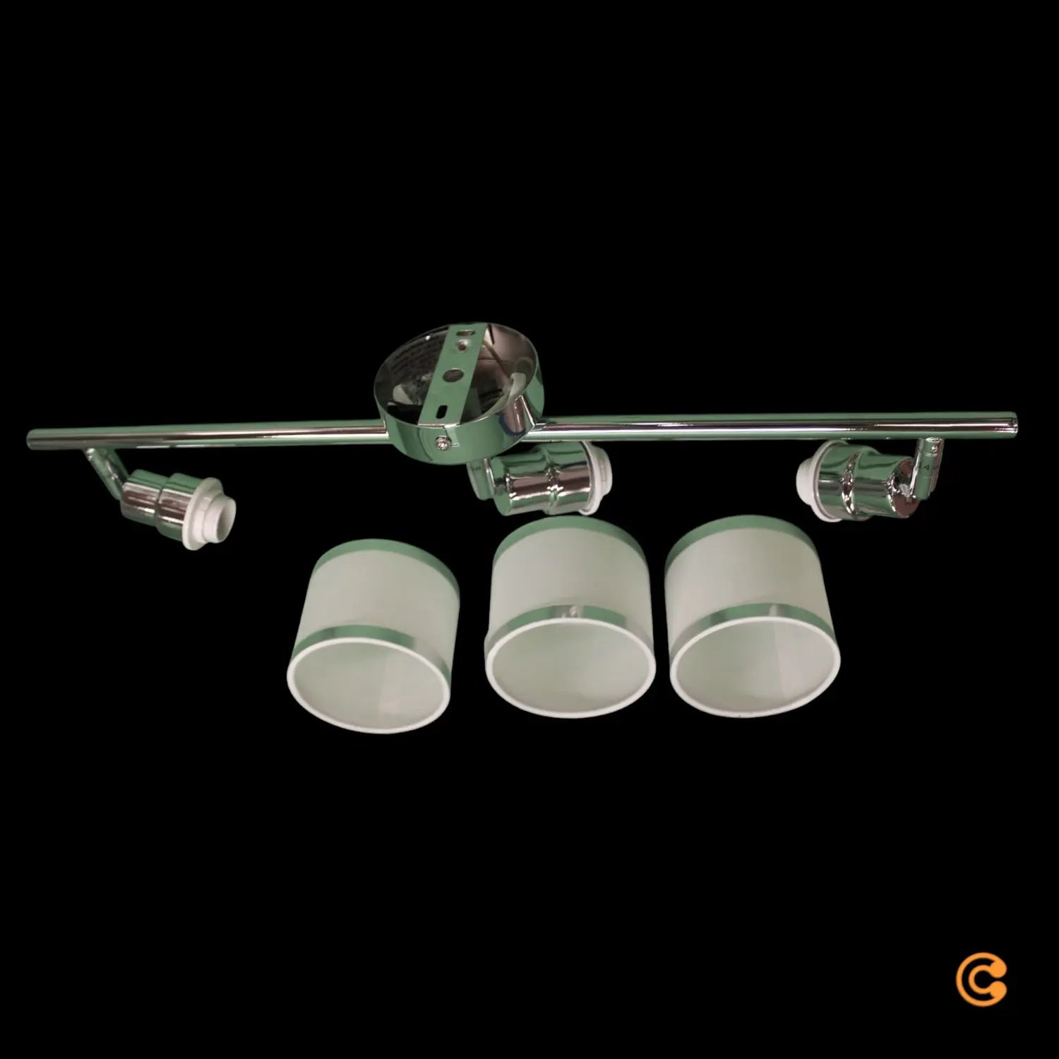 B-Ware Just Light Deckenstrahler Spot Lampe Accor Chrom Weiß Kunststoff Textil Drehbar - 4043689993832