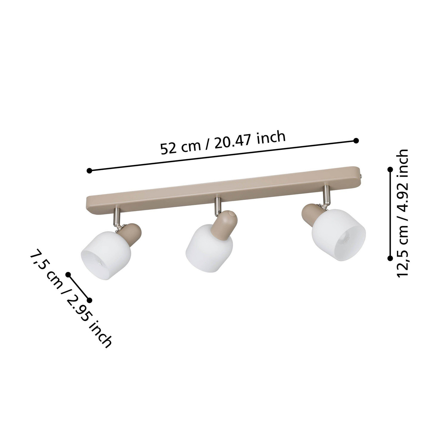 B-Ware Eglo Deckenstrahler Corato Länge 52 Cm Sand Nickel Opal Lampe Leuchte Spot Licht
