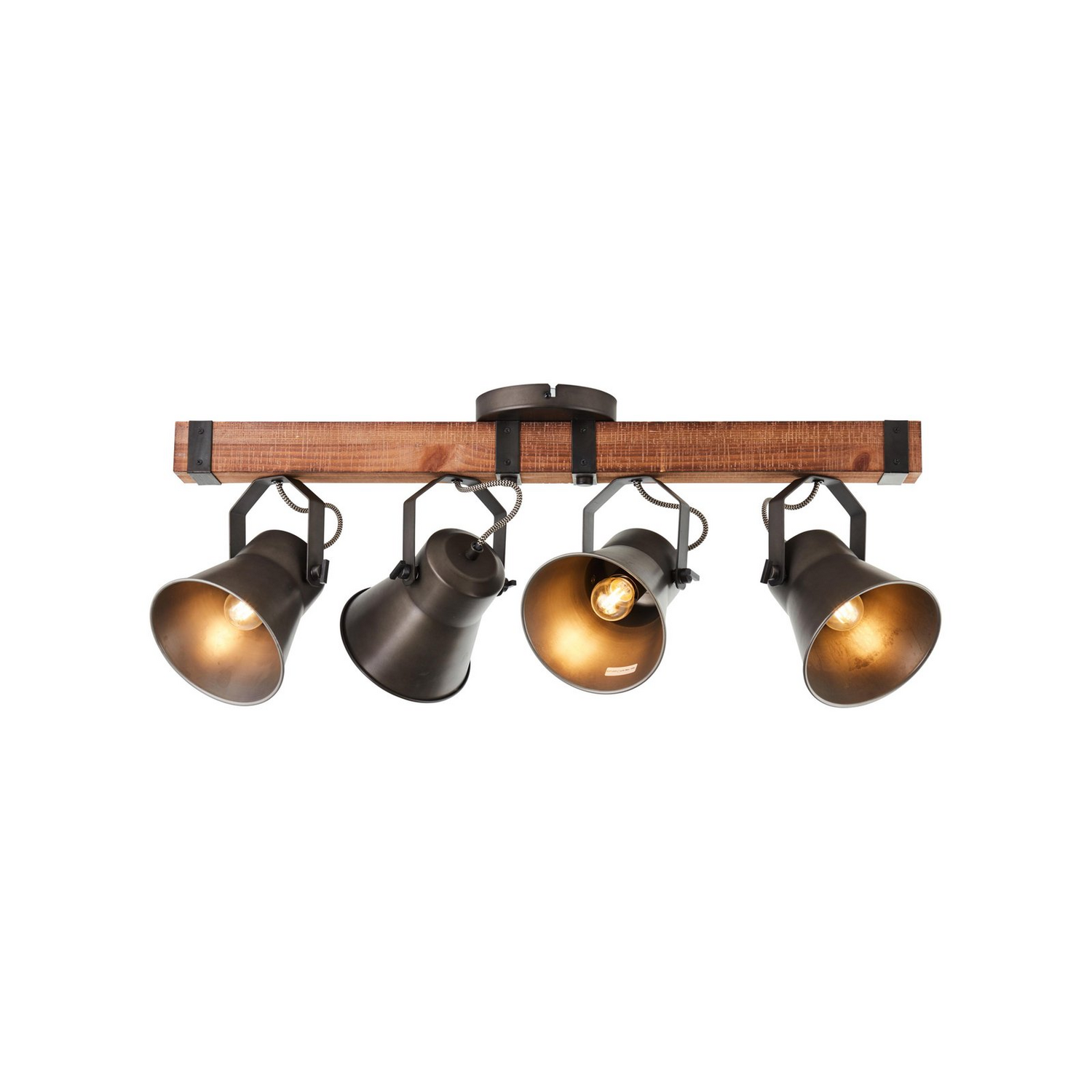 B-Ware Brilliant Deckenstrahler Decca Länge 78 Cm Schwarz Holz Deckenlampe Lampe Spot - 4004353361456