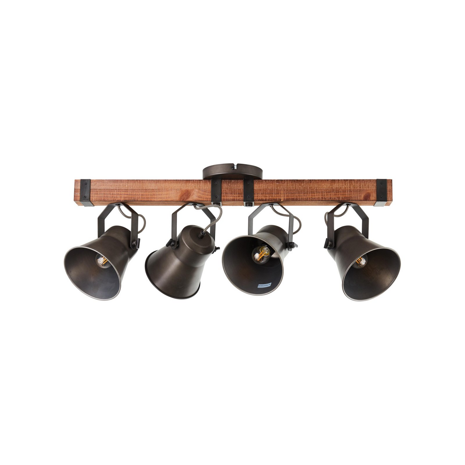 B-Ware Brilliant Deckenstrahler Decca Länge 78 Cm Schwarz Holz Deckenlampe Lampe Spot - 4004353361456
