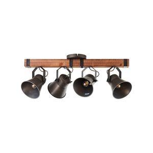 B-Ware Brilliant Deckenstrahler Decca Länge 78 Cm Schwarz Holz Deckenlampe Lampe Spot