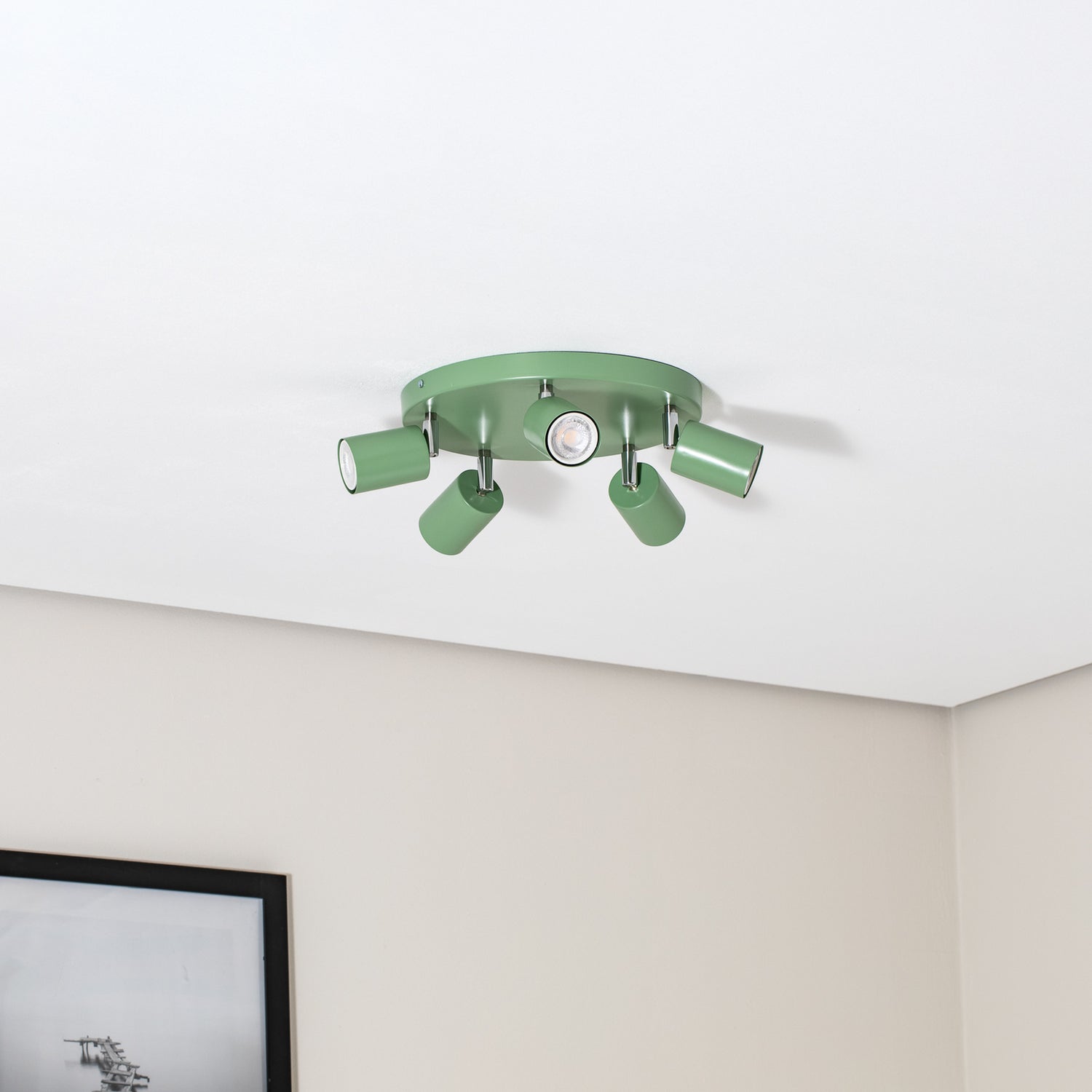 B-Ware Deckenstrahler Fun Strahler Lampe Hellgrün Stahl ø 30 Cm Verstellbar Gu10 Led - 5907565992748