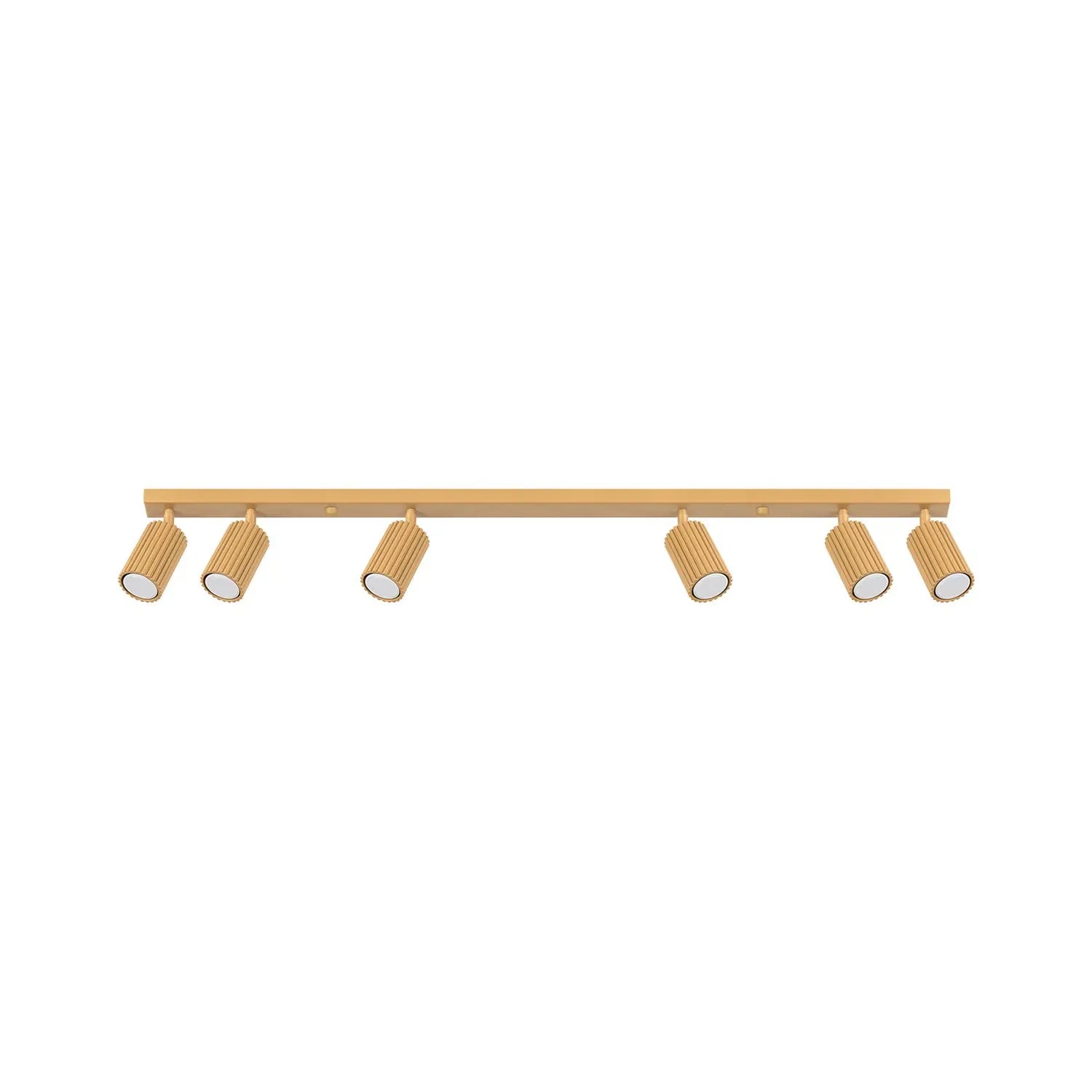 B-Ware Sollux Lighting Deckenstrahler Leuchte Lampe Gold Aluminium 117cm 6flg Karbon - 5907073000447