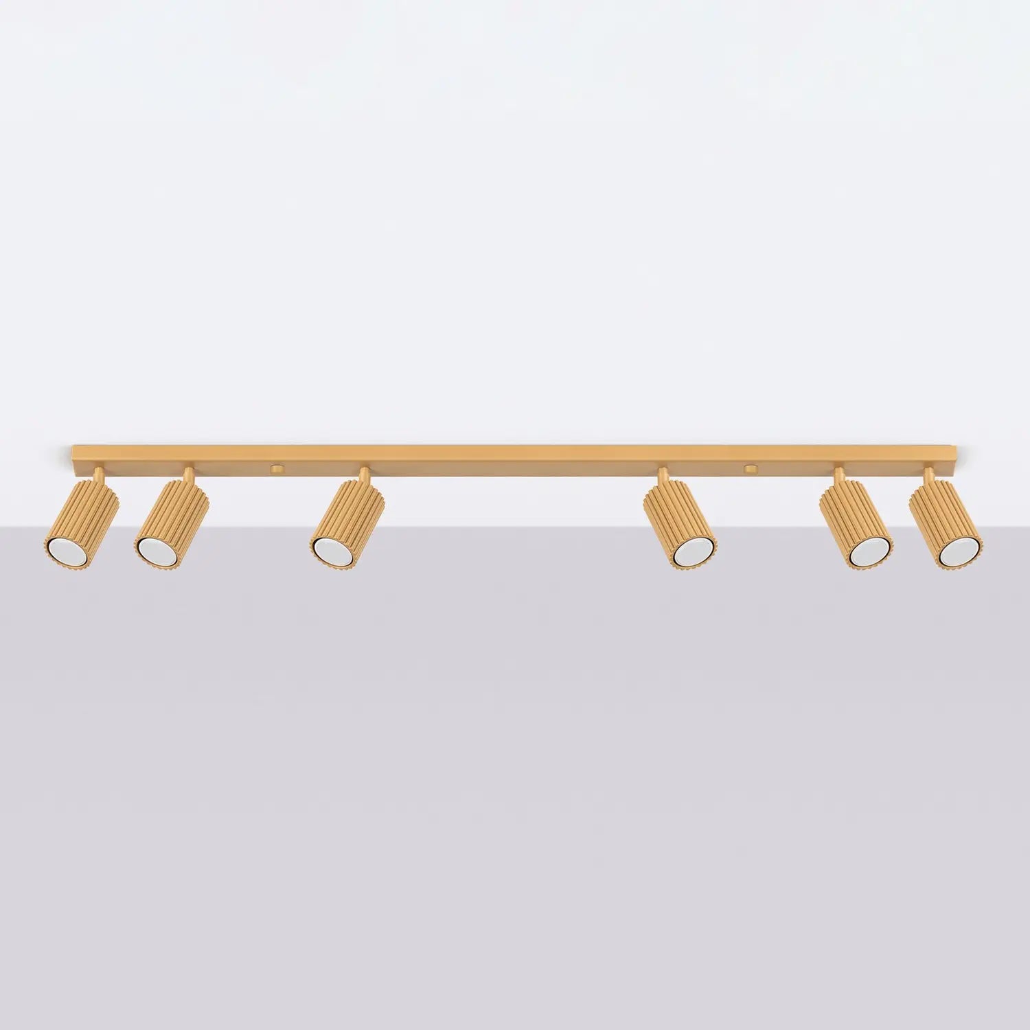 B-Ware Sollux Lighting Deckenstrahler Leuchte Lampe Gold Aluminium 117cm 6flg Karbon - 5907073000447