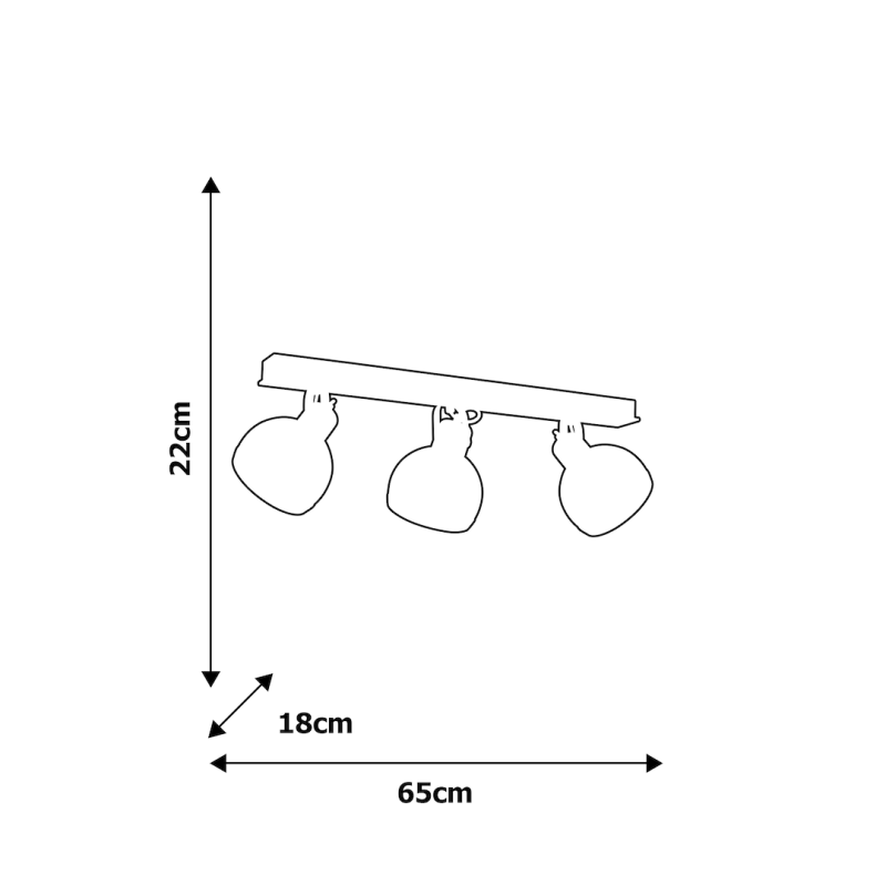 Deckenstrahler Oval Länglicher Strahler Deckenleuchte Lampe 3 Flg. E27 Weiß  B-Ware - 5902693772026
