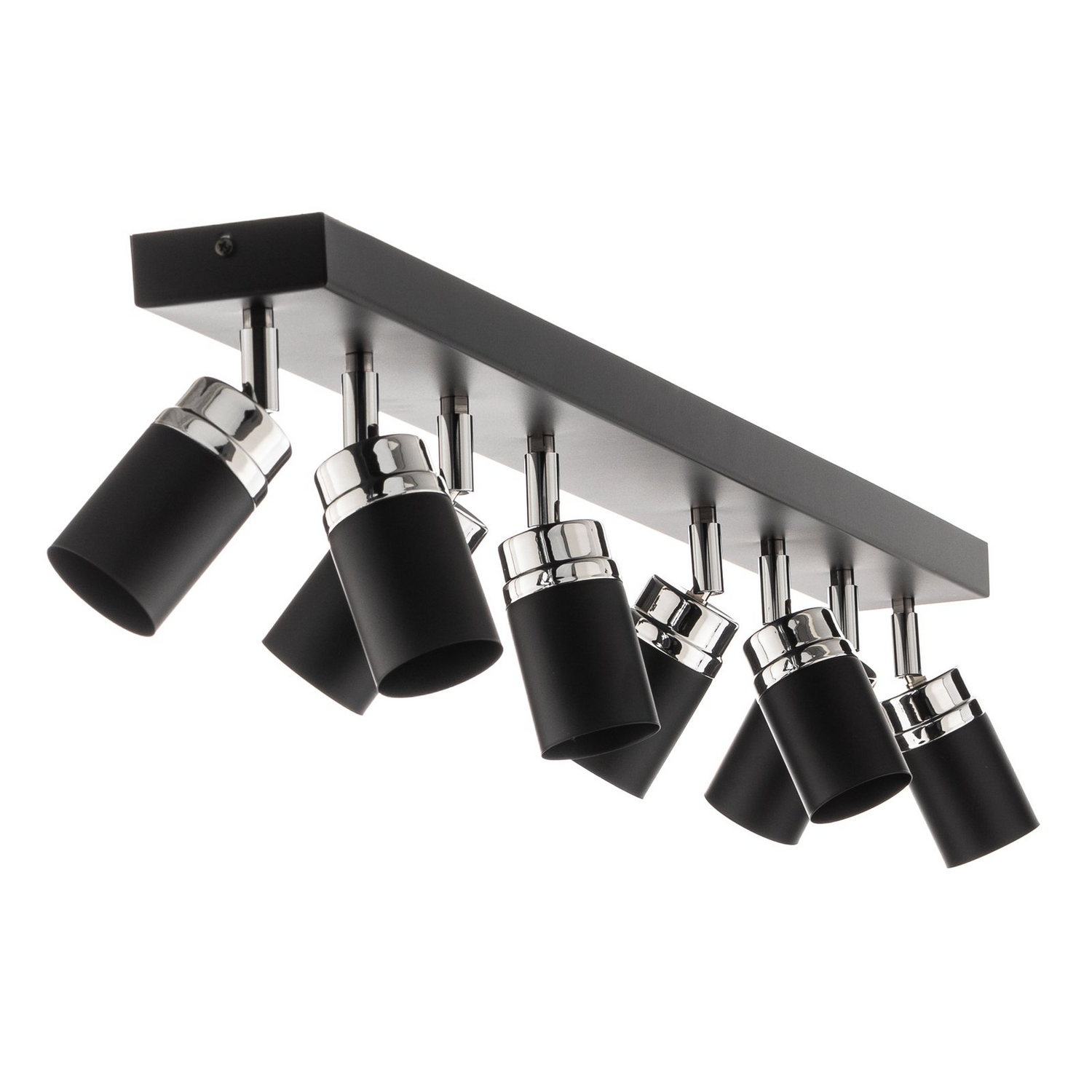 B-Ware Rondo Deckenstrahler Leuchte Schwarz Chrom Edelstahl 8 Flammig Wohnbeleuchtung