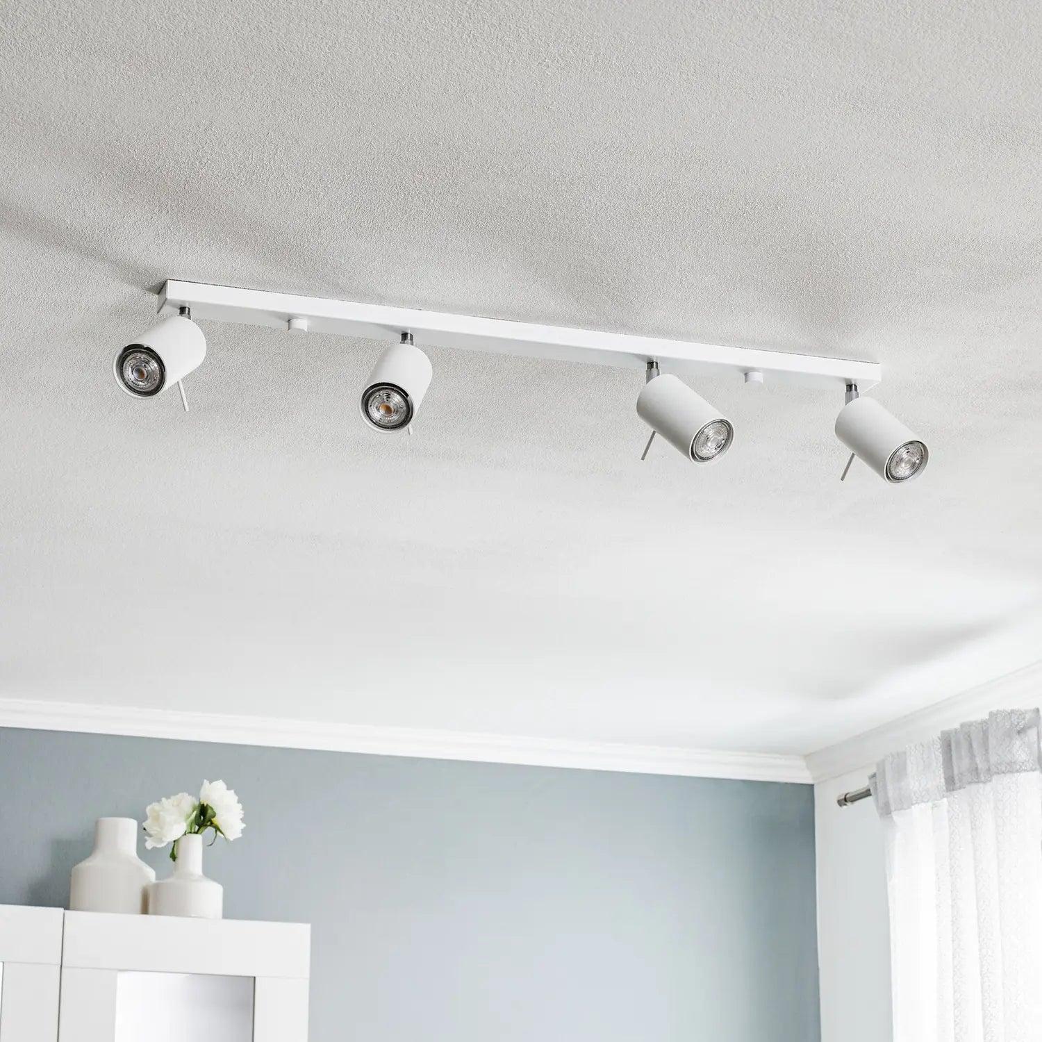 B-Ware Euluna Deckenstrahler Round, Lampe Leuchte Deckenlampe Weiß Vierflammig Linear - 5903282710580