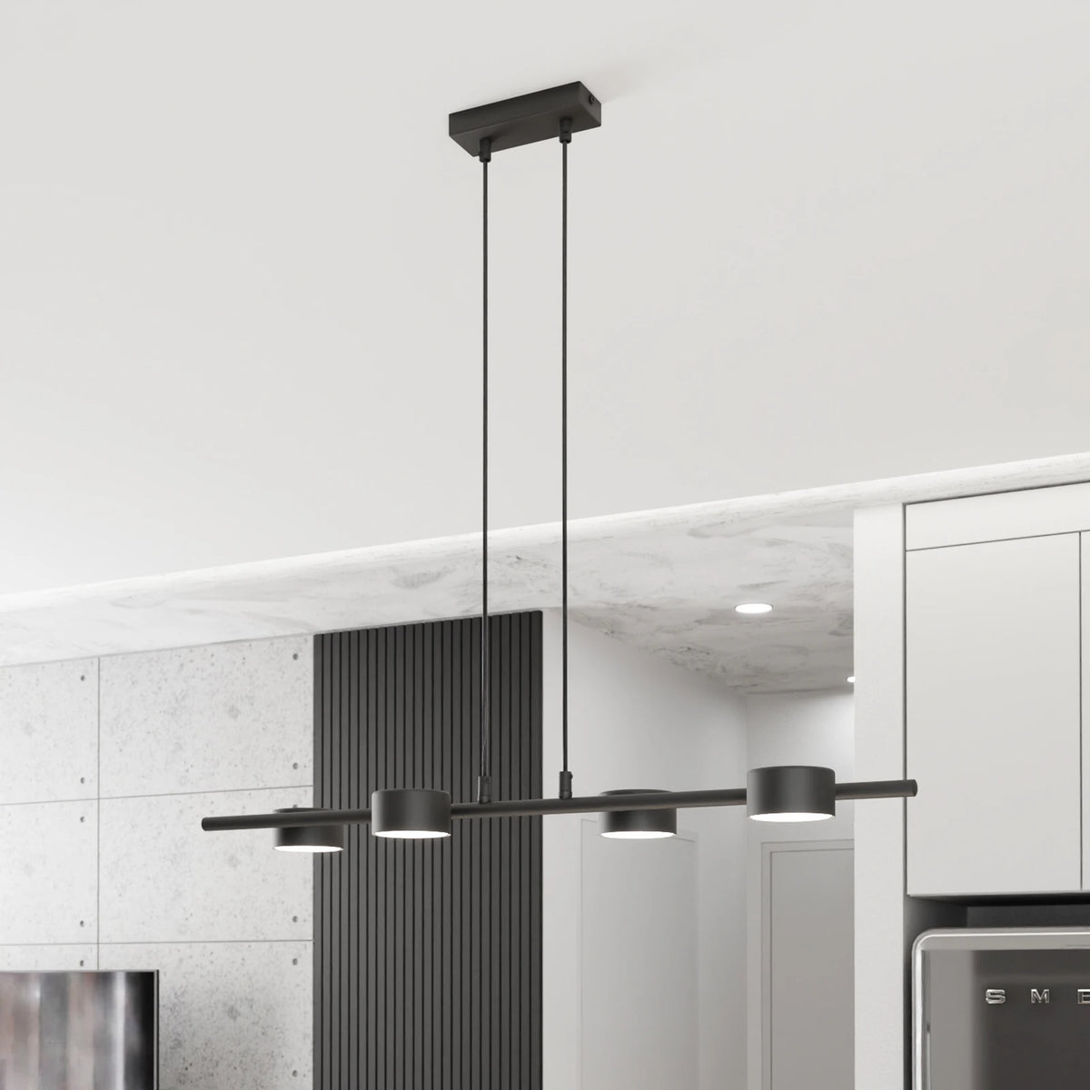 Deckenstrahler Sora Deckenspot Schwarz Stahl 4-flammig 80 cm GX53 LED Leuchte - 5907106011556