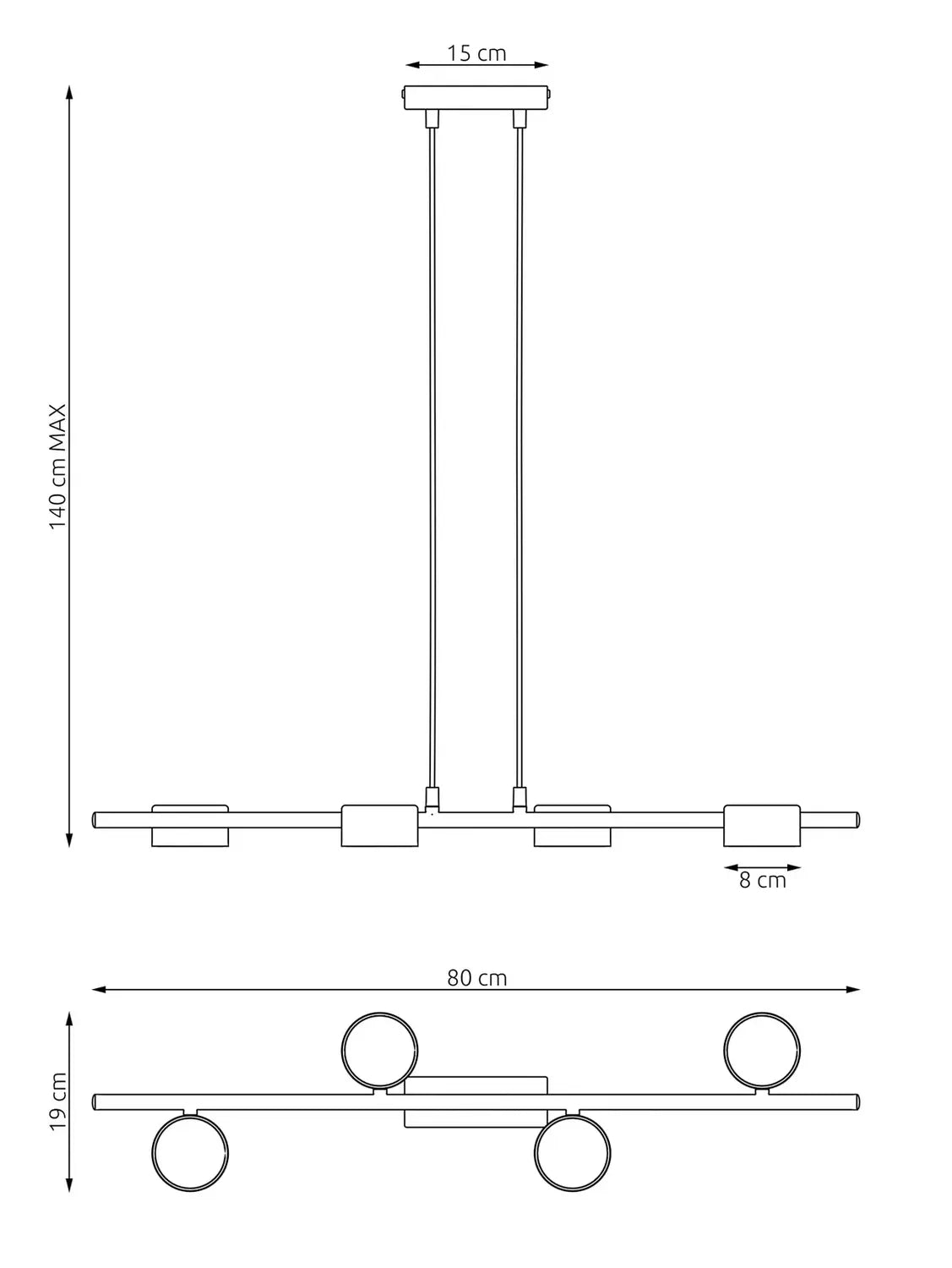 B-Ware Deckenstrahler Sora Deckenspot Schwarz Stahl 4 Flammig 80 Cm Gx53 Led Leuchte - 5907106011556