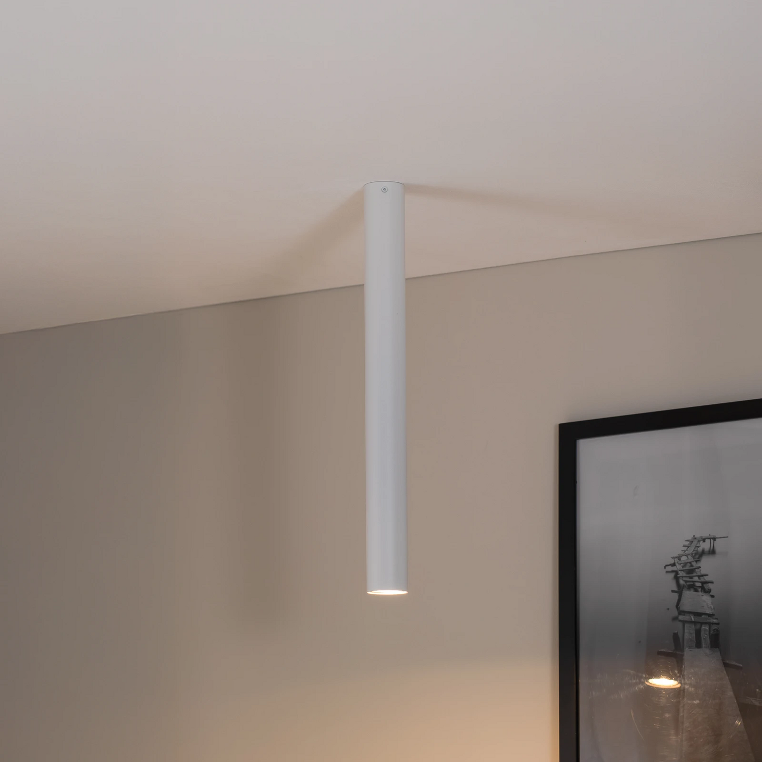 Emibig Deckenstrahler Tecno 1 Xl Deckenlampe Pendelleuchte Gu10 H60 Cm Weiß B-Ware