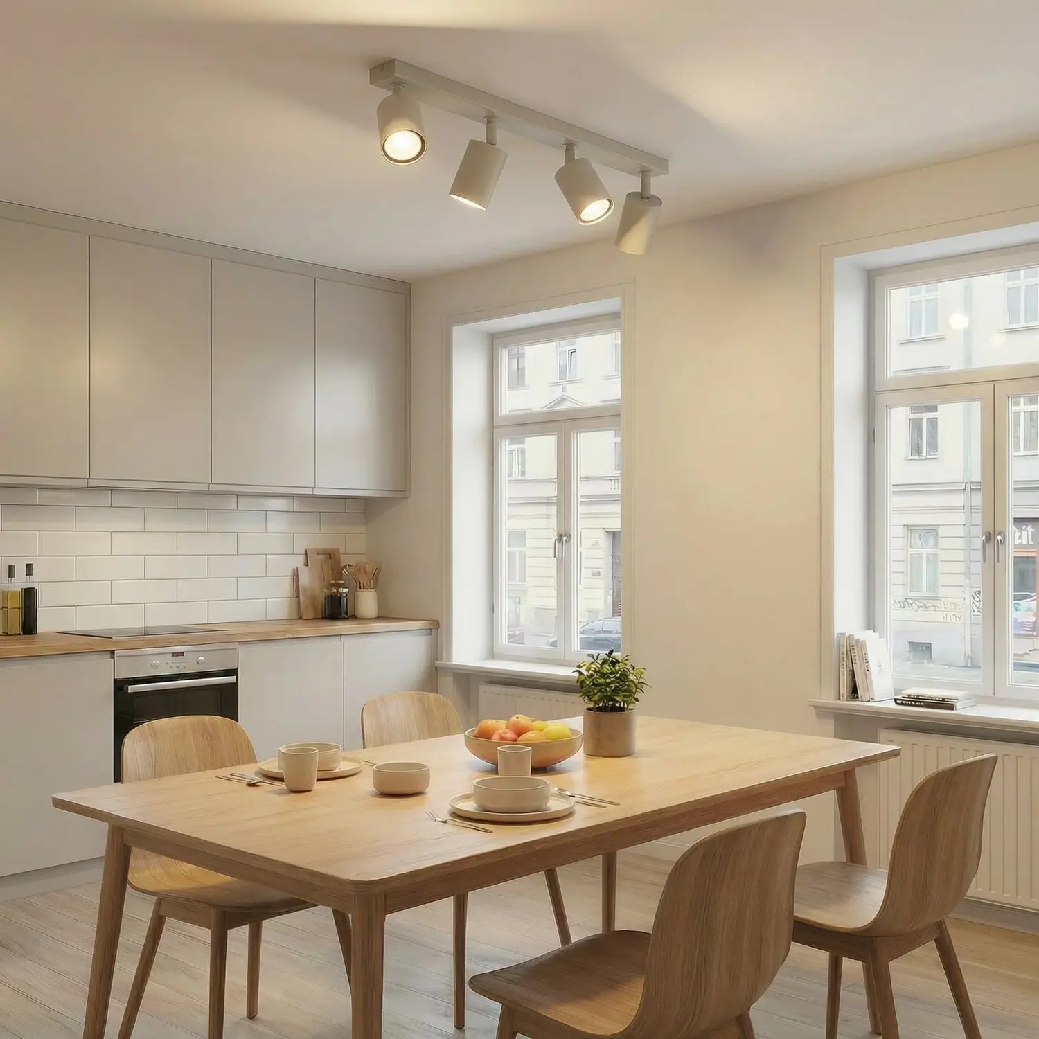 B-Ware Zoom Deckenstrahler Deckenleuchte Strahler 4 Flammig Stahl Grau Beige Gu10 - 5907555378477