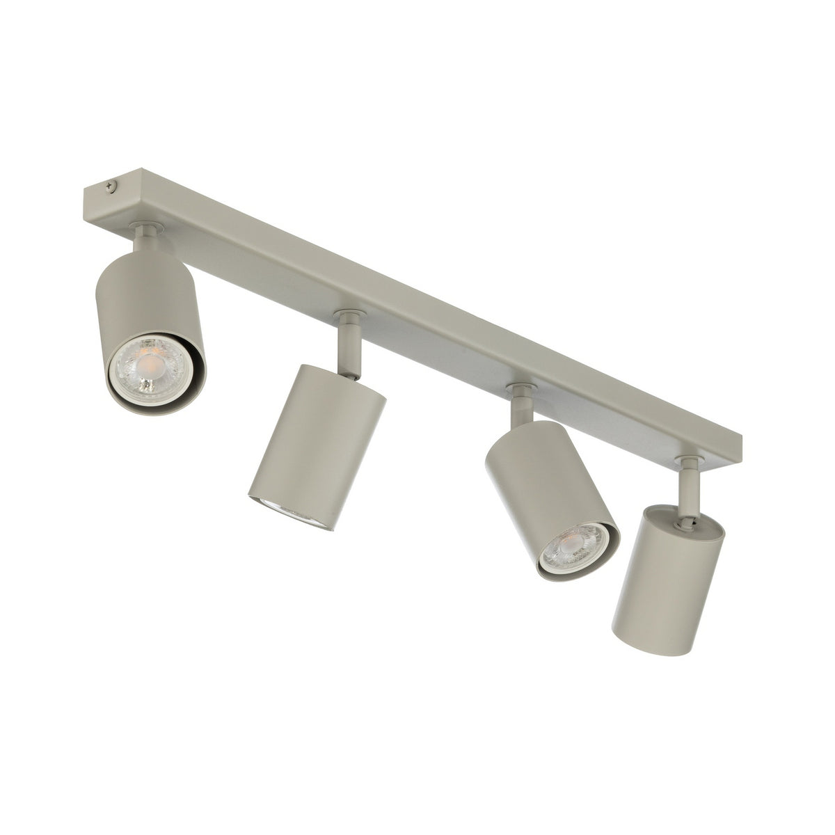 Zoom Deckenstrahler Deckenleuchte Strahler 4-flammig Stahl grau beige GU10 - 5907555378477