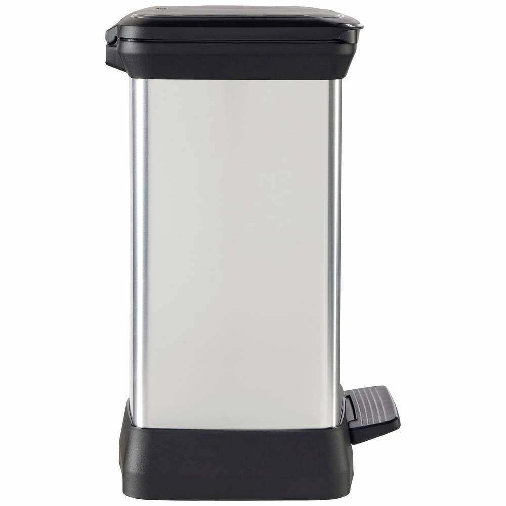 B-Ware Curver Deco Bin 240642 Mülleimer 30 L Abfalleimer Treteimer Silber Schwarz - 3253922164245