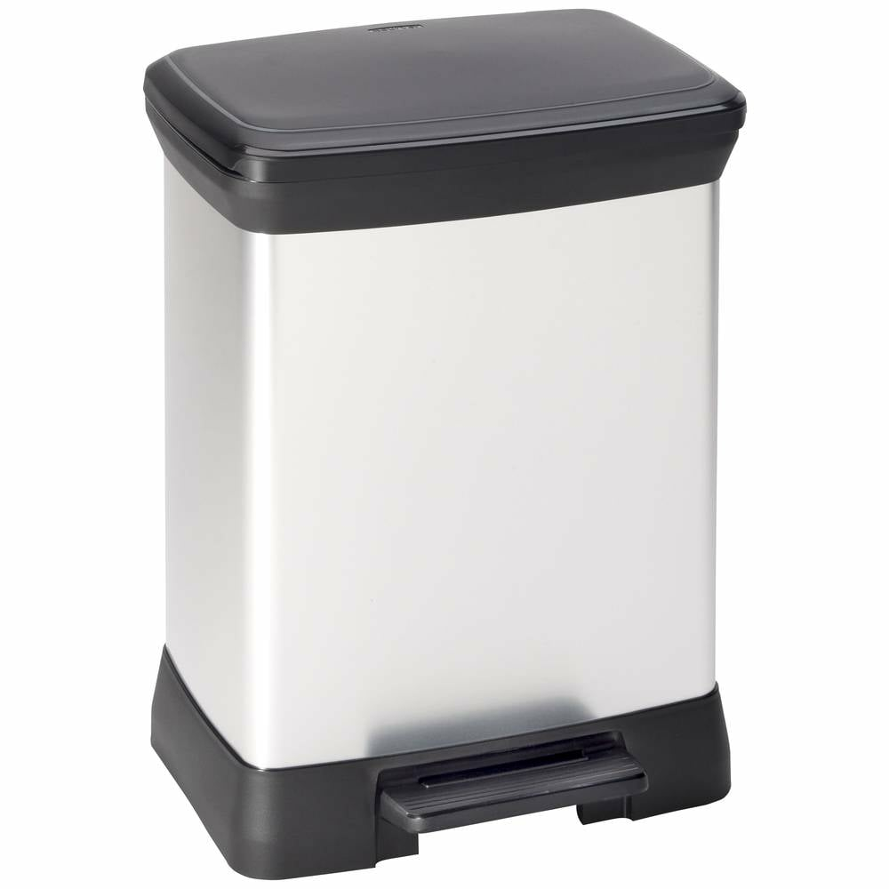 B-Ware Curver Deco Bin 240642 Mülleimer 30 L Abfalleimer Treteimer Silber Schwarz - 3253922164245