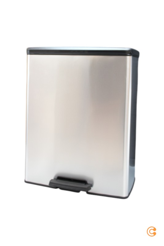 Curver Deco Bin Slim 254619 Mülleimer 52 L Silber Eimer Siehe Text/Foto C-Ware