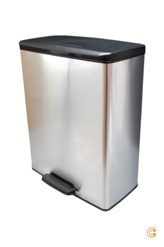 Curver Deco Bin Slim 254619 Mülleimer 52 L Silber Eimer Siehe Text/Foto C-Ware