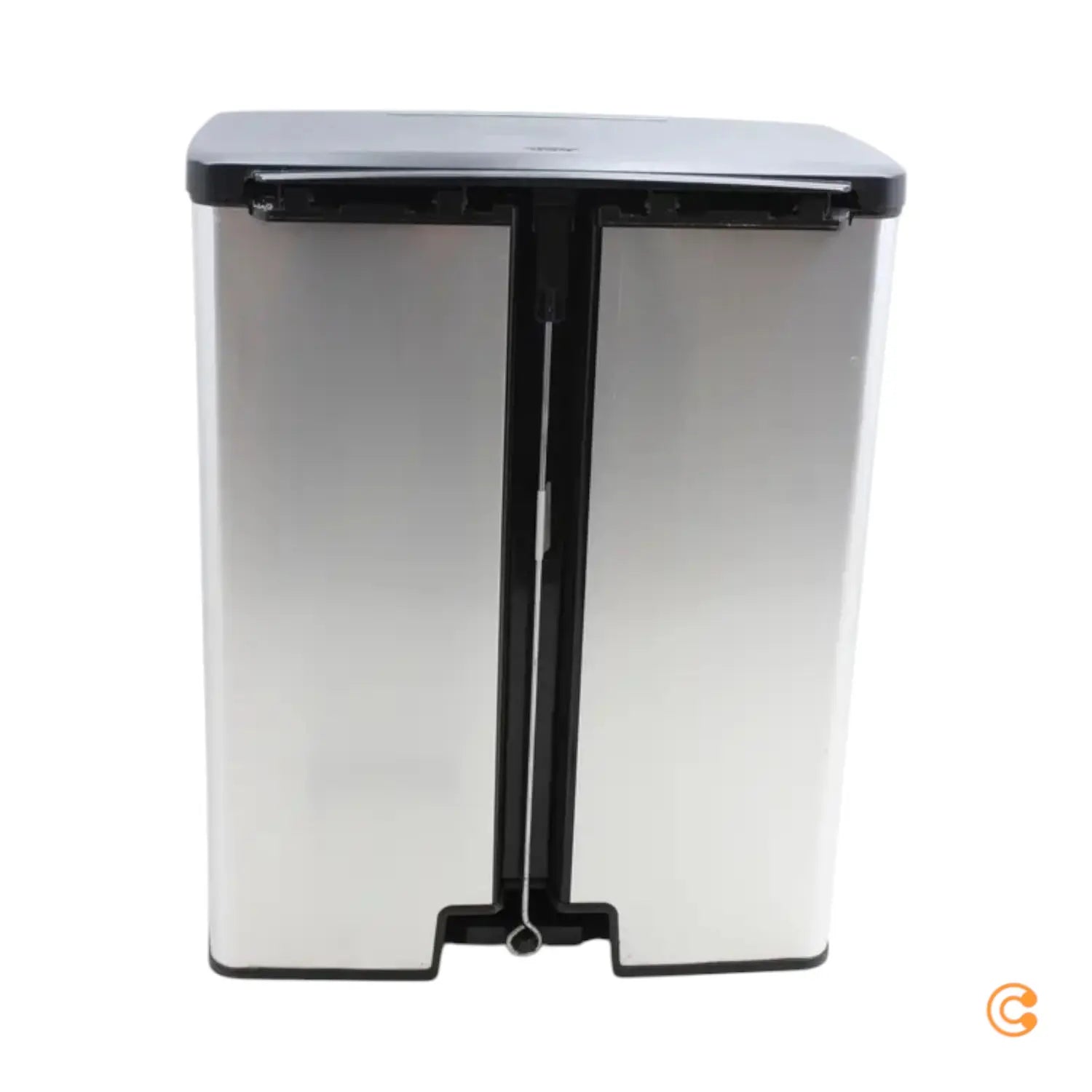 C-Ware Decobin Tritt Abfallbehälter Duo Mülleimer Abfalleimer Küche 2x26 Liter Silber - 3253921129023