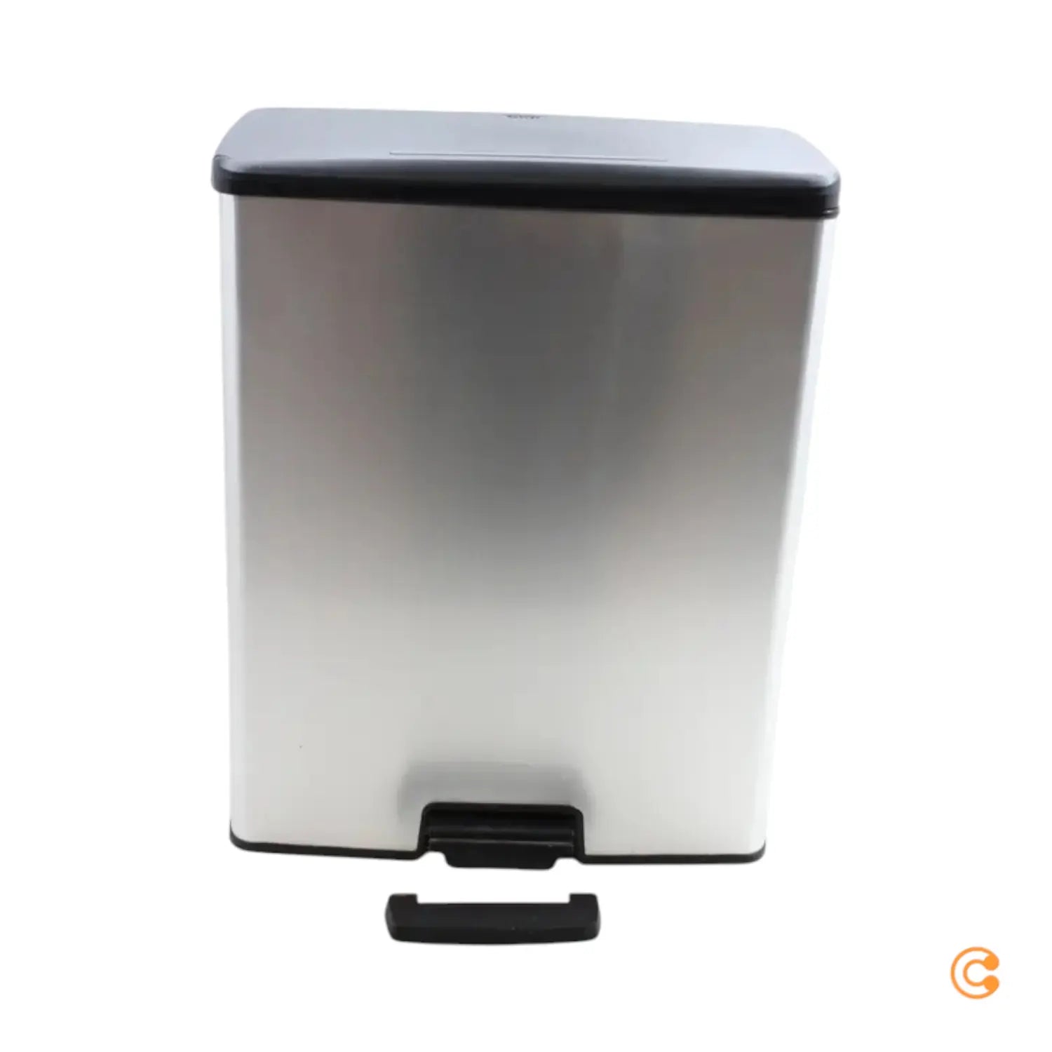 C-Ware Decobin Tritt Abfallbehälter Duo Mülleimer Abfalleimer Küche 2x26 Liter Silber - 3253921129023