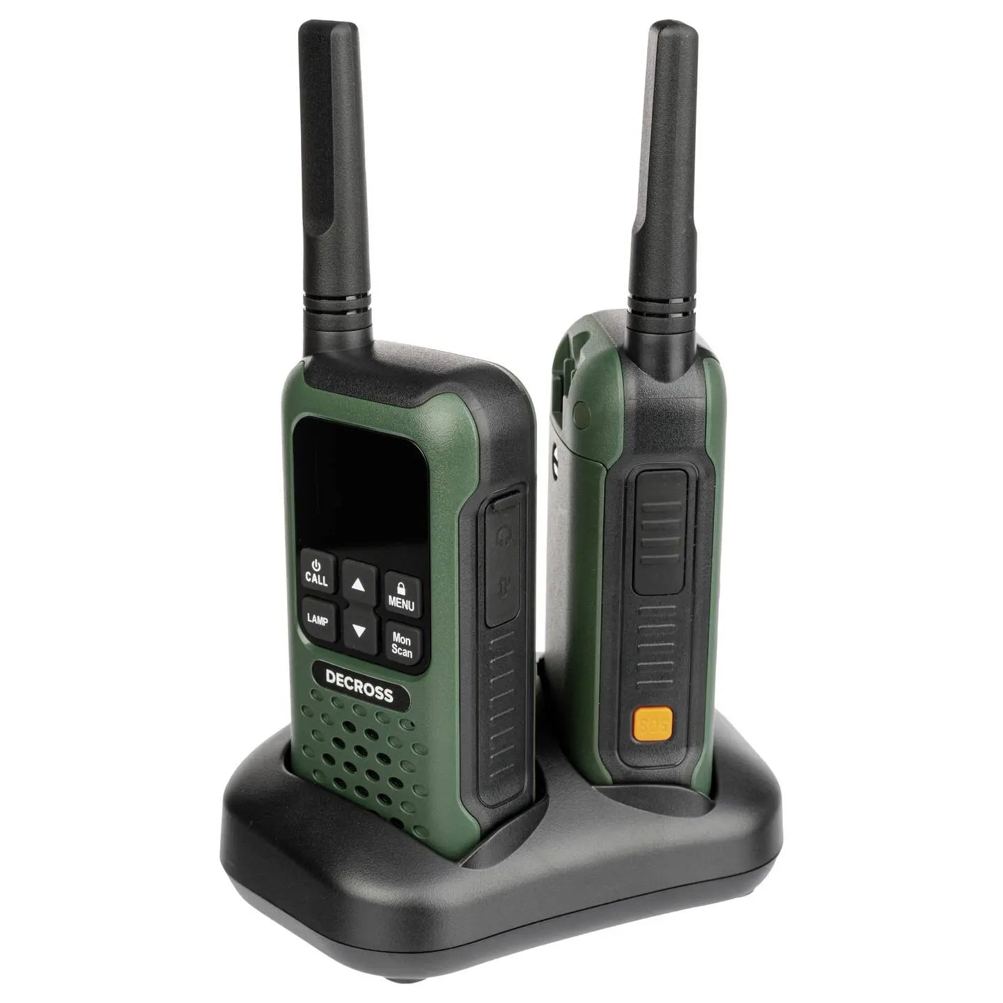 B-Ware Decross Funkgerät Walkie Talkie Pmr Dunkelgrün Ladegerät Gürtelclip Akku 2er Set - 4751042900051