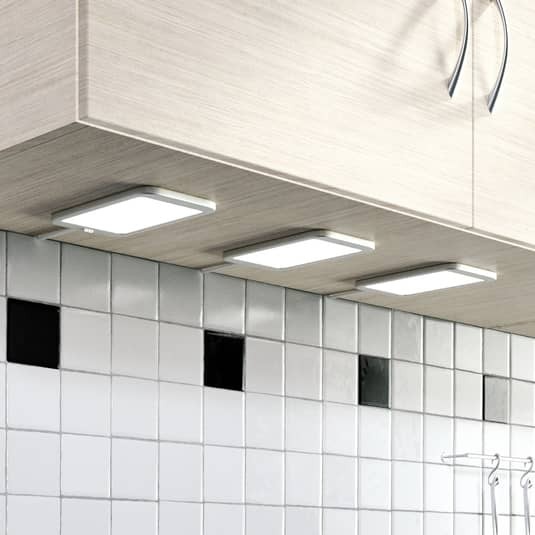 Lindby Svela Led Unterbauleuchte Lampe Leuchte Deckenlampe 5 W 3er Set, Silber B-Ware
