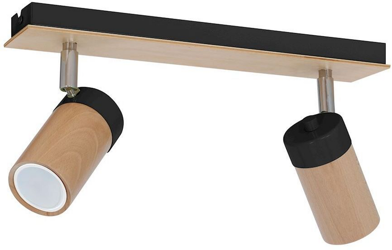 Milagro Deckenstrahler Baron Deckenlampe Deckenleuchte zweiflammig  schwarz/holz