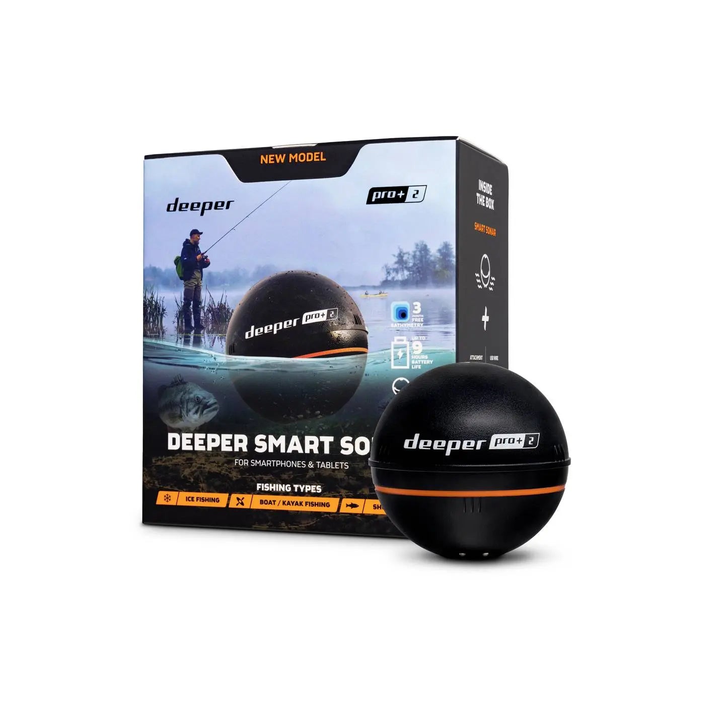 D-Ware Deeper Pro+2 Fischfinder Echolot Sonar Gps Schwarz Kabellos Akku Defektware - 4779032950701