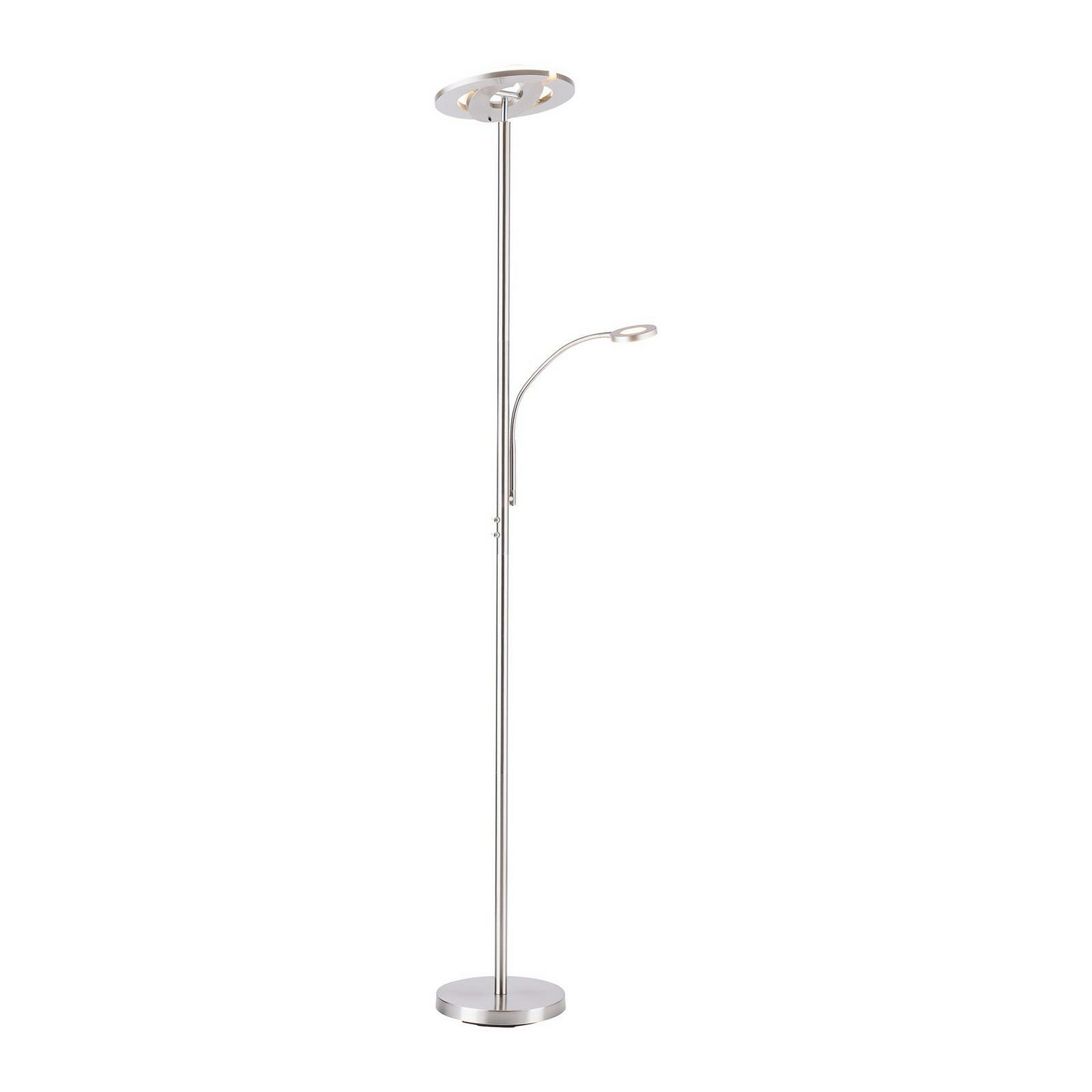 Plafonnier LED intelligent Lola Smart, lampadaire Lol Asmart Rocco avec liseuse, argent (produit de seconde main).