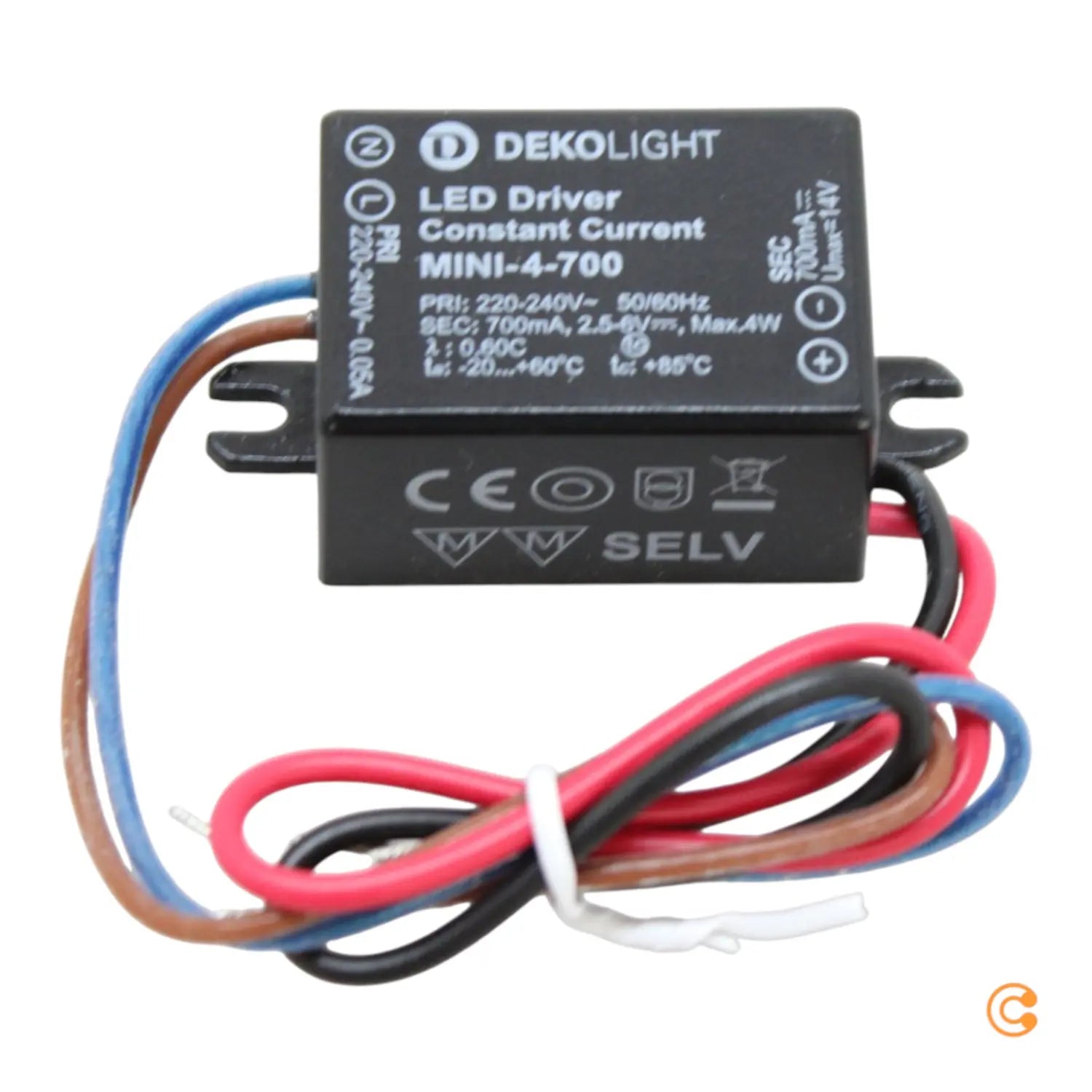 B-Ware Deko Light Led Treiber Konstantstrom Mini Ip65 Schwarz 4 W 700m A 4 Stück - 4042943170880