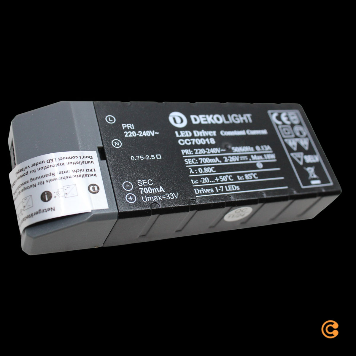 Deko Light LED-Trafo Stromversorgung Netzgerät LED 18W 2-26V DC Schwarz - 4042943195753